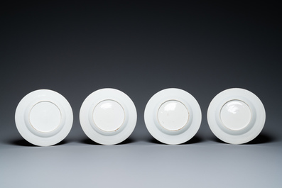 Twelve Chinese famille rose plates and a dish, Qianlong