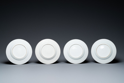 Twelve Chinese famille rose plates and a dish, Qianlong