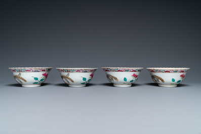 Vier Chinese famille rose kommen voor de Straits of Peranakan markt, 19e eeuw