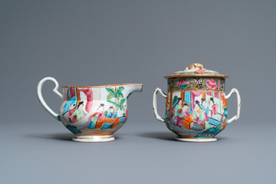 A Chinese Canton famille rose 18-piece tea service, 19th C.
