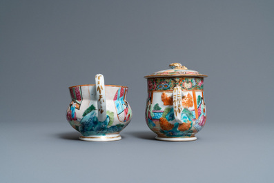 A Chinese Canton famille rose 18-piece tea service, 19th C.