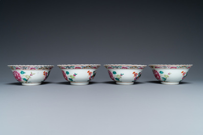 Four Chinese famille rose bowls for the Straits or Peranakan market, 19th C.