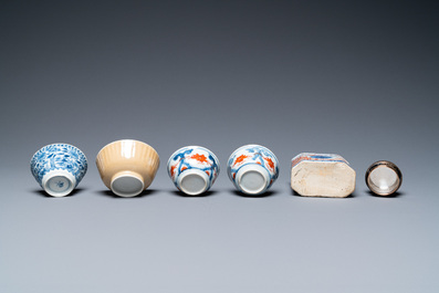 Une collection vari&eacute;e en porcelaine de Chine en bleu et blanc, famille rose et de style Imari, Kangxi/Qianlong