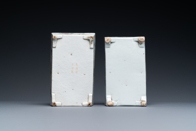 Een diverse collectie Chinees blauw-wit en famille rose porselein, 19/20e eeuw