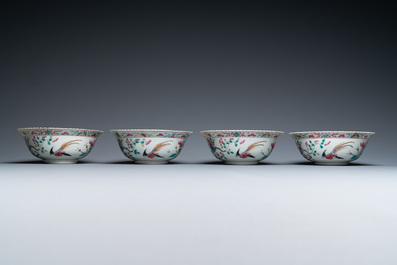 Four Chinese famille rose bowls for the Straits or Peranakan market, 19th C.