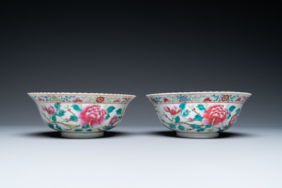 A pair of Chinese famille rose bowls for the Straits or Peranakan market, 19th C.