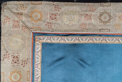 A Chinese embroidered silk 'Shou' panel with immortals, 19th C.