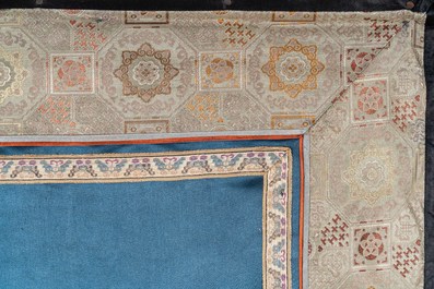 A Chinese embroidered silk 'Shou' panel with immortals, 19th C.