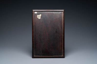 A Chinese qianjiang cai 'landscape' plaque, 19/20th C.