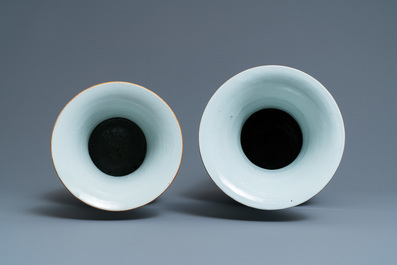 Three Chinese qianjiang cai vases, 19/20th C.