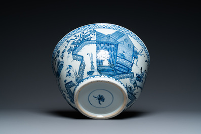 An exceptionally large Chinese blue and white bowl, Kangxi