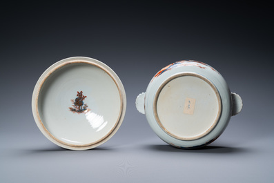Een Chinese Imari-stijl terrine met deksel, Qianlong
