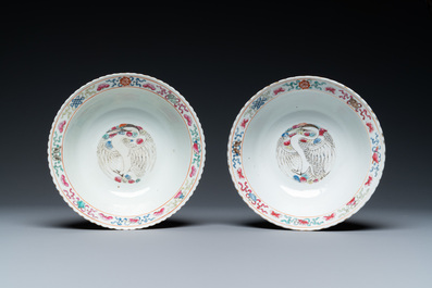 A pair of Chinese famille rose bowls for the Straits or Peranakan market, 19th C.