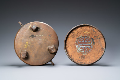 A large Vietnamese bronze censer on stand, 19/20th C.