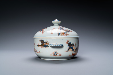 Een Chinese Imari-stijl terrine met deksel, Qianlong