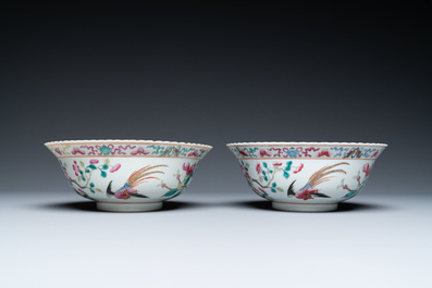 A pair of Chinese famille rose bowls for the Straits or Peranakan market, 19th C.