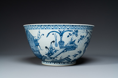 An exceptionally large Chinese blue and white bowl, Kangxi