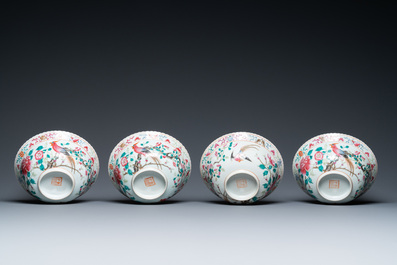 Four Chinese famille rose bowls for the Straits or Peranakan market, 19th C.
