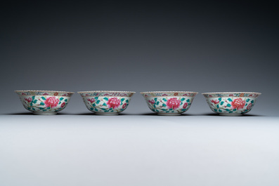 Four Chinese famille rose bowls for the Straits or Peranakan market, 19th C.
