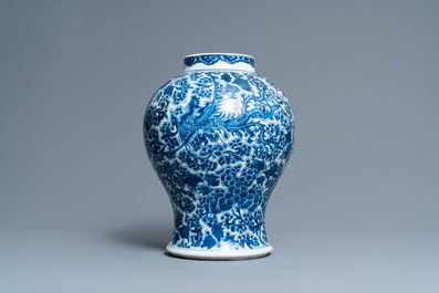 A Chinese blue and white 'phoenixes' vase, Kangxi