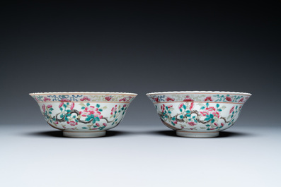 A pair of Chinese famille rose bowls for the Straits or Peranakan market, 19th C.