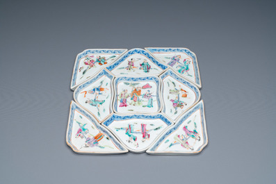 Un service &agrave; mendiants en porcelaine de Chine famille rose, 19&egrave;me