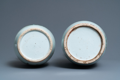 Three Chinese qianjiang cai vases, 19/20th C.