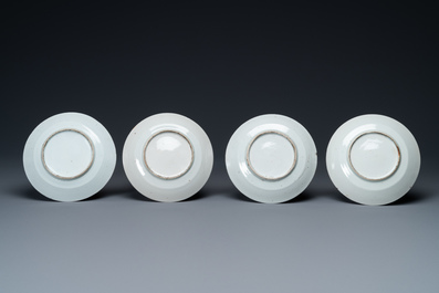 A Chinese Canton famille verte 14-piece tea service in presentation box, 19th C.