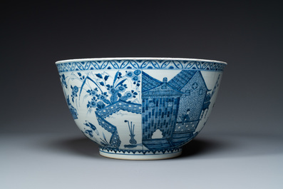 An exceptionally large Chinese blue and white bowl, Kangxi