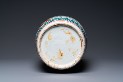 A Chinese famille rose 'goldfish' vase, 19th C.