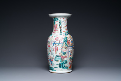 A Chinese famille rose 'immortals' vase, 19th C.