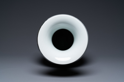 A Chinese famille rose 'ladies and immortals' vase, Qianlong mark, Republic