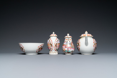 A Chinese famille rose 15-piece 'Peter the Great' tea service, Qianlong