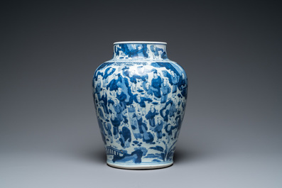 A Chinese blue and white '100 boys' vase, Kangxi
