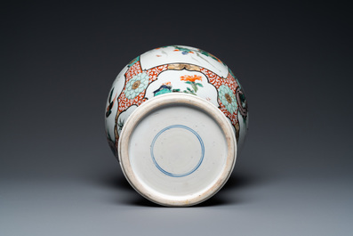 A Chinese famille verte vase with birds near flowery branches, Kangxi