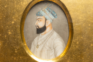 A pair of Mughal miniature portraits on ivory, India, 18/19th C.