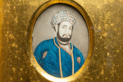 A pair of Mughal miniature portraits on ivory, India, 18/19th C.