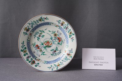 A Chinese doucai plate, Kangxi