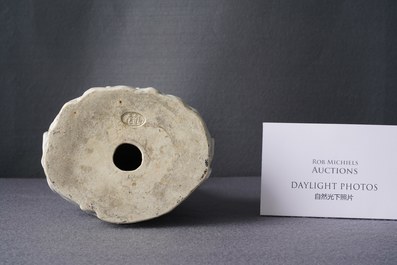 A Chinese blanc de Chine figure of Doumu, seal mark, 19/20th C.