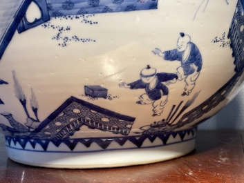 An exceptionally large Chinese blue and white bowl, Kangxi