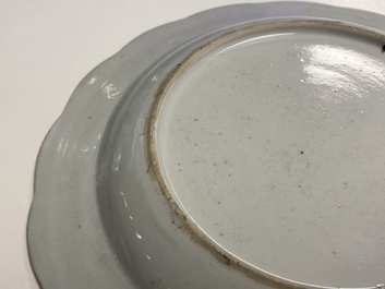 A Chinese famille rose export porcelain 'The judgement of Paris' plate, Qianlong