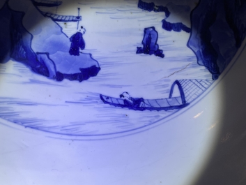 An exceptionally large Chinese blue and white bowl, Kangxi