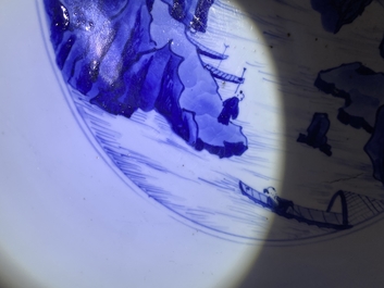 An exceptionally large Chinese blue and white bowl, Kangxi