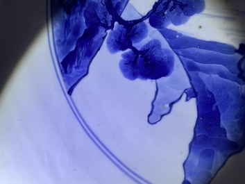 An exceptionally large Chinese blue and white bowl, Kangxi
