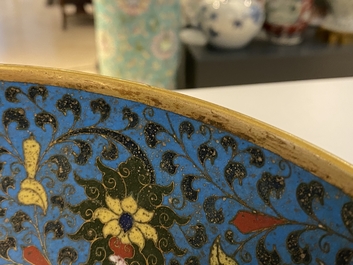A Chinese cloisonn&eacute; 'dragon' bowl, Wanli mark but probably later