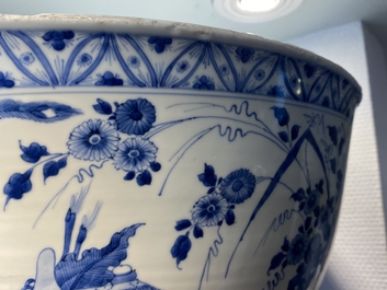 An exceptionally large Chinese blue and white bowl, Kangxi