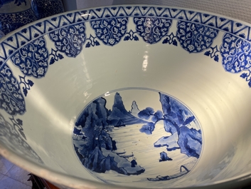 An exceptionally large Chinese blue and white bowl, Kangxi