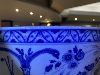 An exceptionally large Chinese blue and white bowl, Kangxi