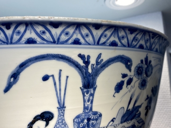 An exceptionally large Chinese blue and white bowl, Kangxi
