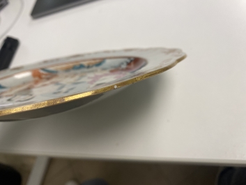 A Chinese famille rose export porcelain 'The judgement of Paris' plate, Qianlong